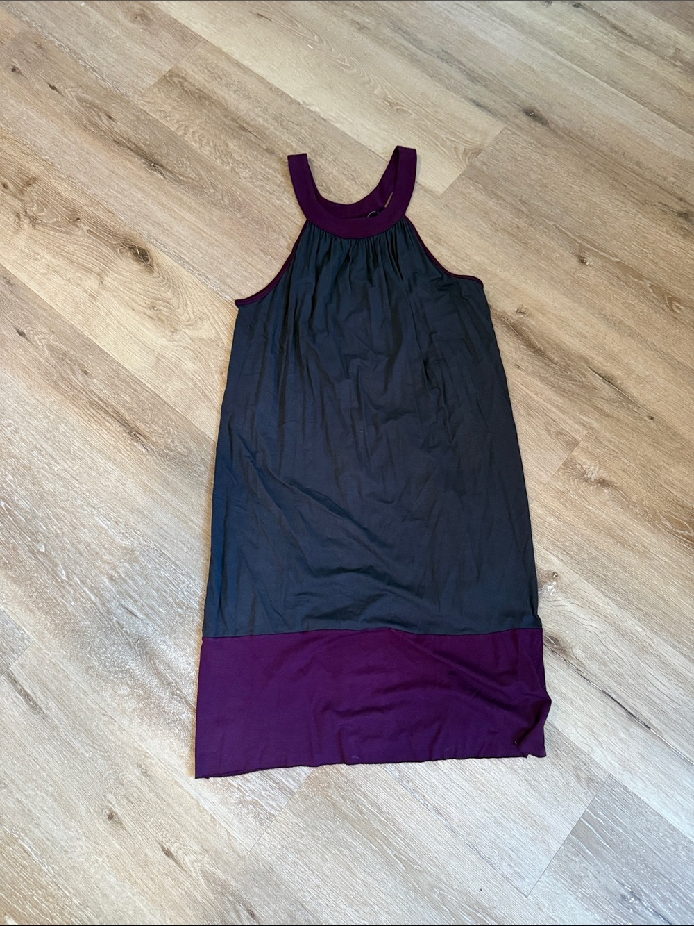 The Limited Grey and Plum Sleeveless Dress